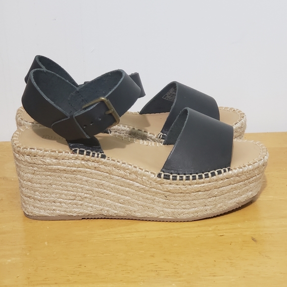 Soludos Womens 8.5 Minorca Black Espadrilles Leather Platform Buckle Strap NEW - Picture 9 of 12